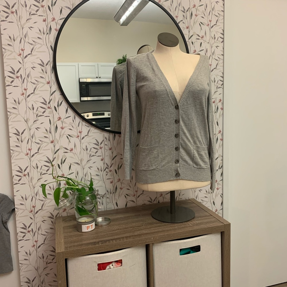 Light grey soft button up cardigan